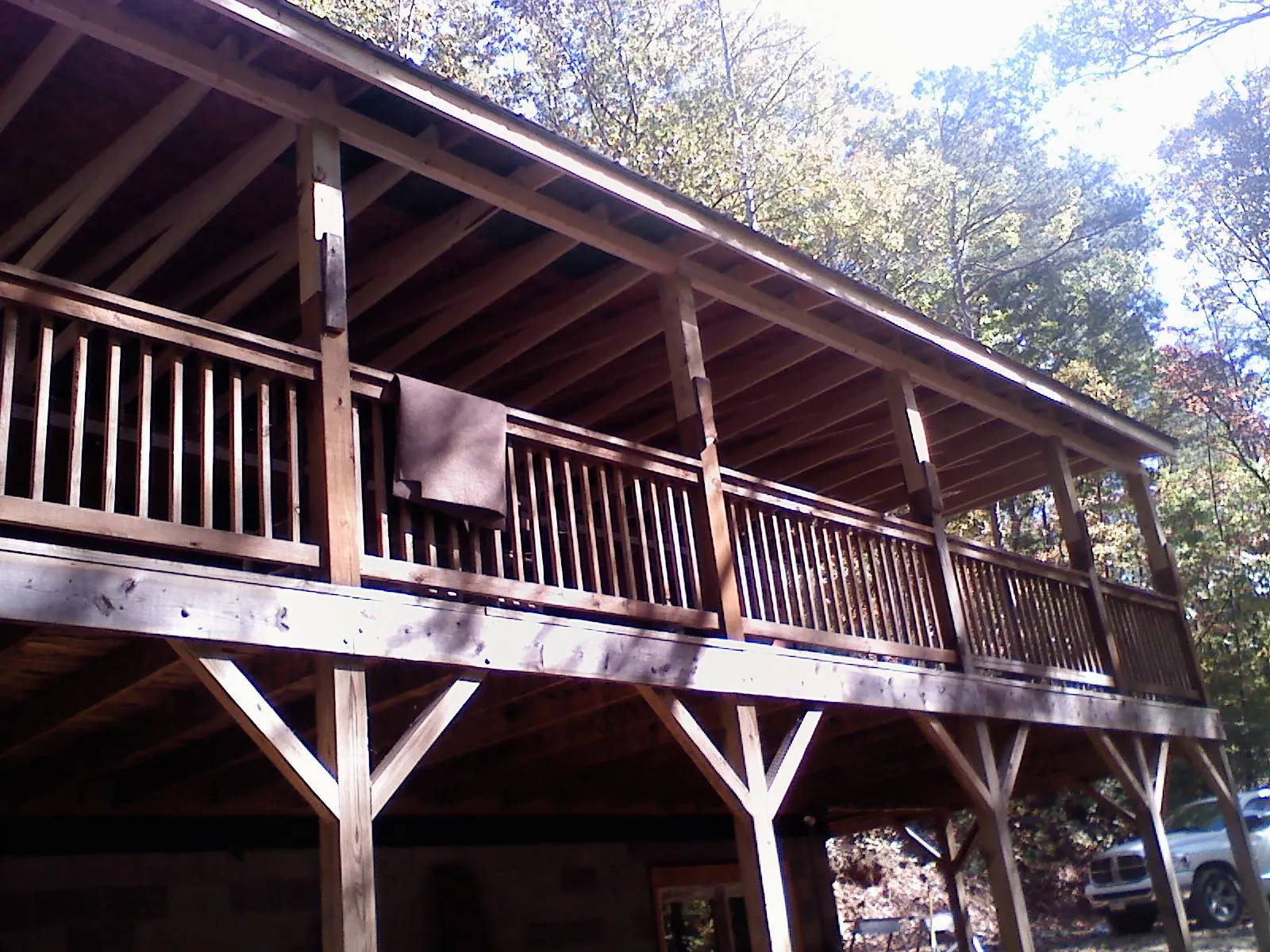Timber framing under a new elevated porch and deck — Roof Leak Repair in Neshanic Station by Roofing Brothers